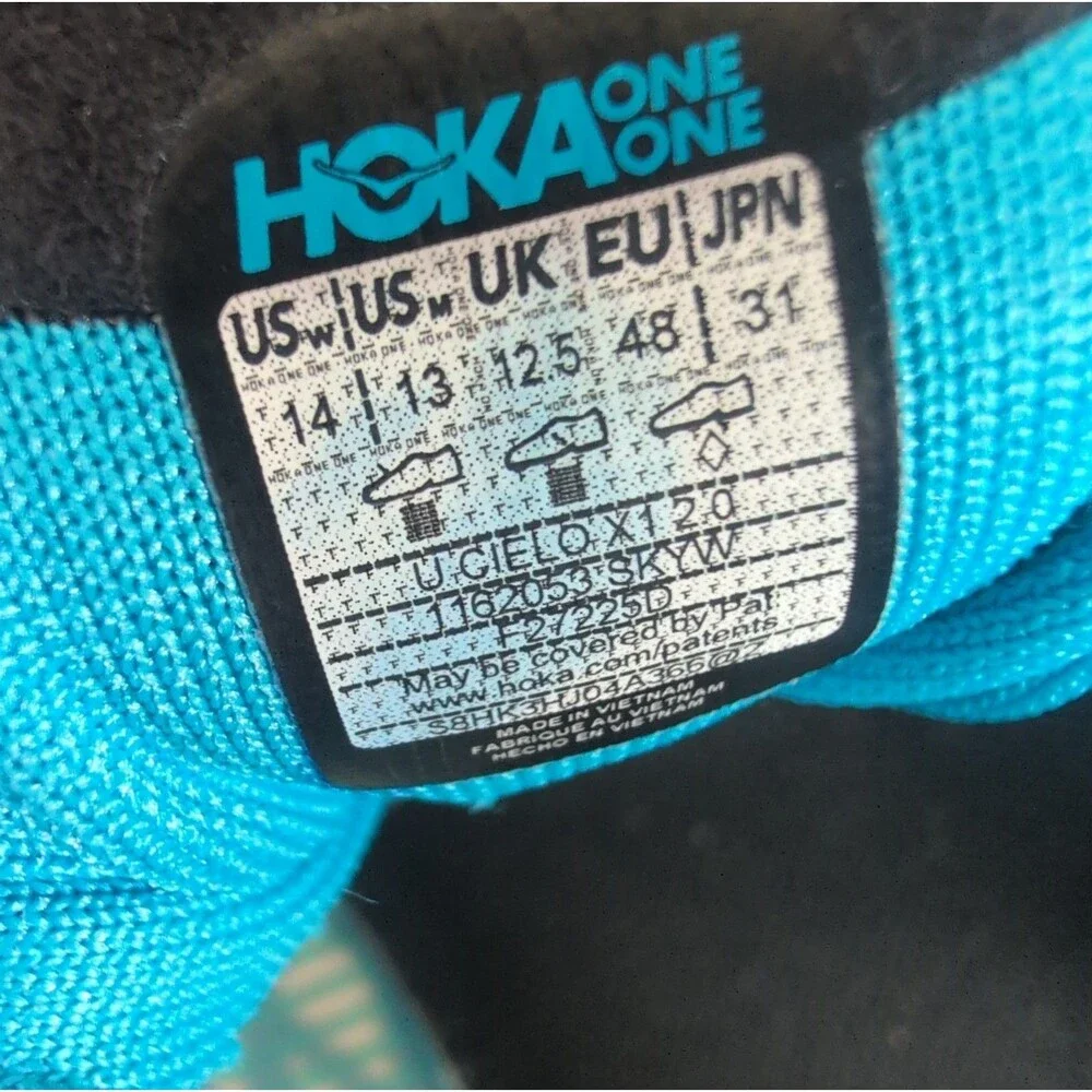 Hoka One One Cielo X1 2.0 Unisex M13 W14 Blue Running Sneakers 1162053 SKYW